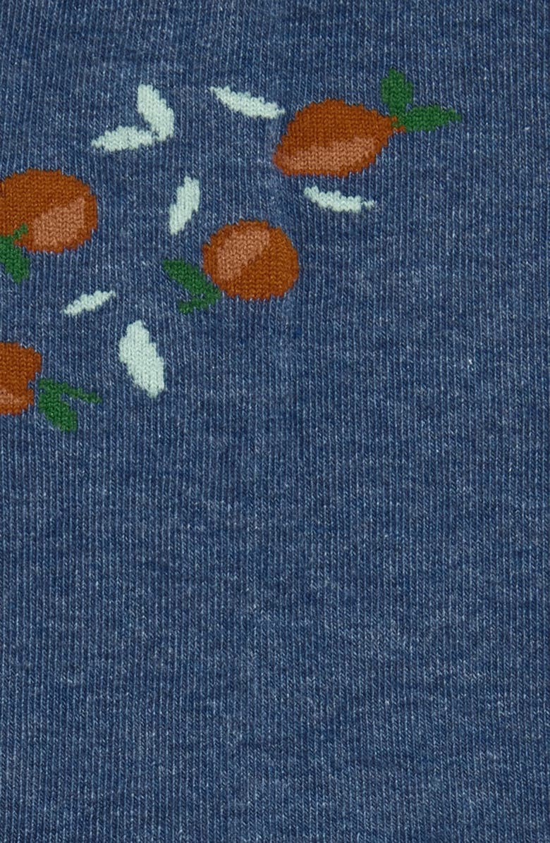 Bombas Tossed Oranges Rib Calf Socks, Alternate, color, Twilight