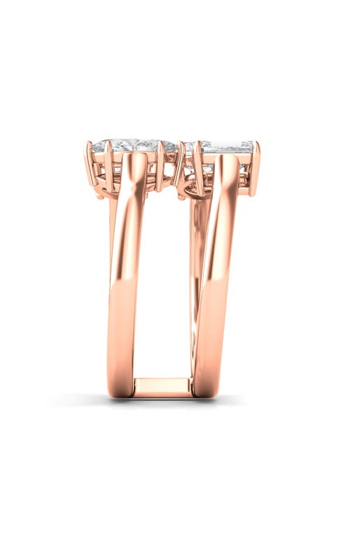 Hautecarat Fancy 4-stone Lab Created Diamond Ring In 18k Rose Gold
