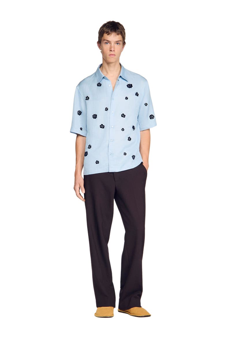 Loose-fit floral shirt, Alternate, color, Sky blue