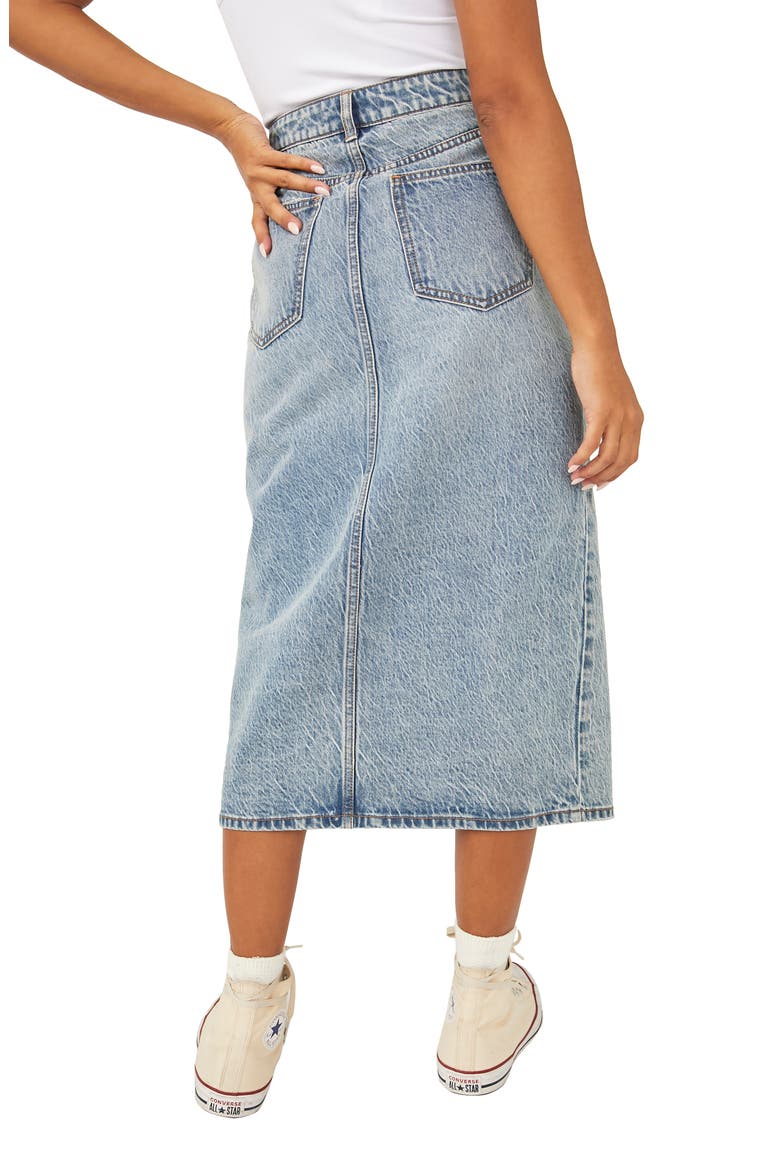 Calabasis Denim Midi Skirt, Alternate, color, MEDIUM BLUE