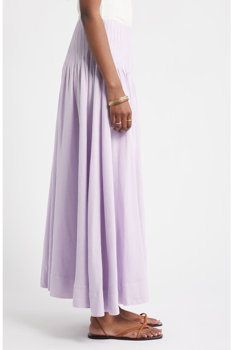 Pleat Accent Linen Blend Maxi Skirt, Alternate, color, PURPLE MOSS