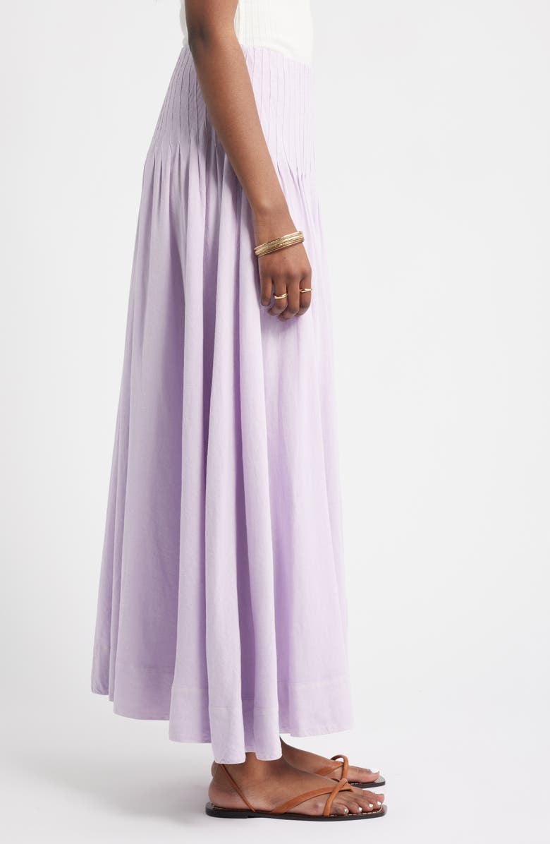 Treasure & Bond Pleat Accent Linen Blend Maxi Skirt, Alternate, color, Purple Moss