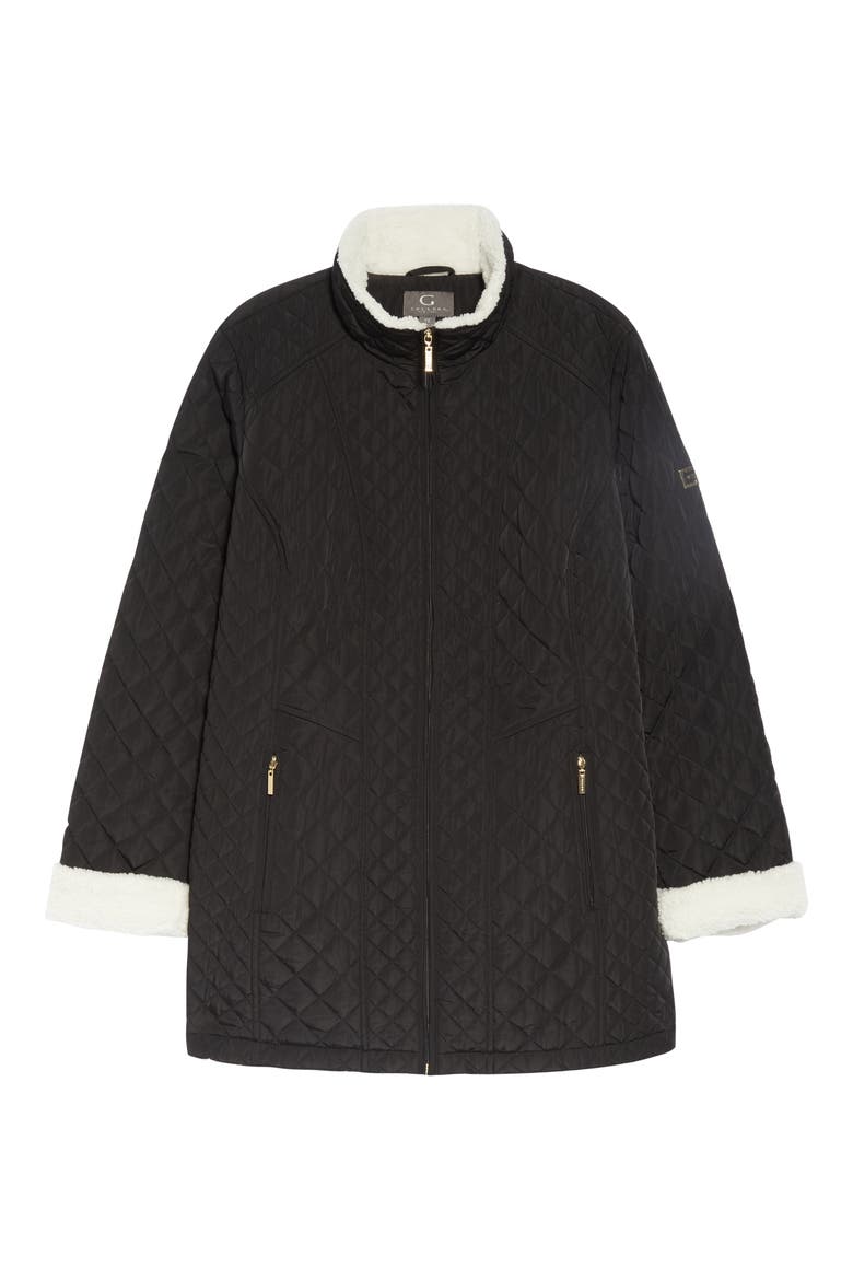 Hooded Faux Fur Jacket, Alternate, color, BLACK