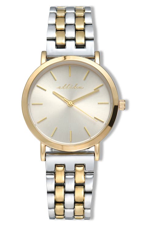 Classic Round Dial Two-Tone Bracelet Watch