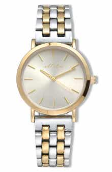 Ettika Classic Round Dial Two-Tone Bracelet Watch