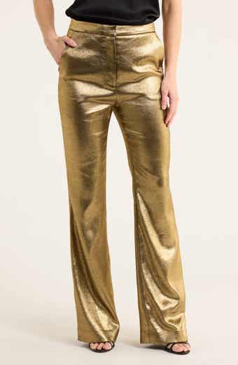 Veronica Beard Gracie Metallic Flare Leg Pants