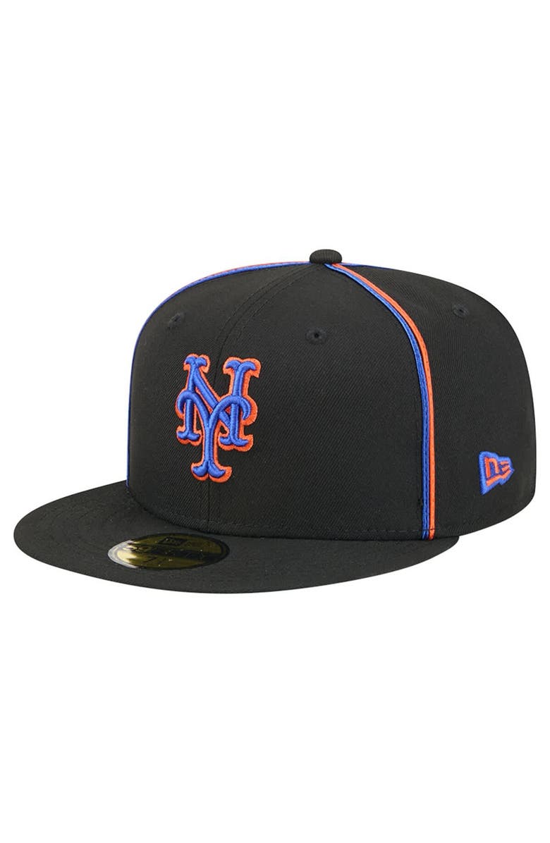New Era Men's New Era Black New York Mets Soutache 59FIFTY Fitted Hat, Main, color, Black