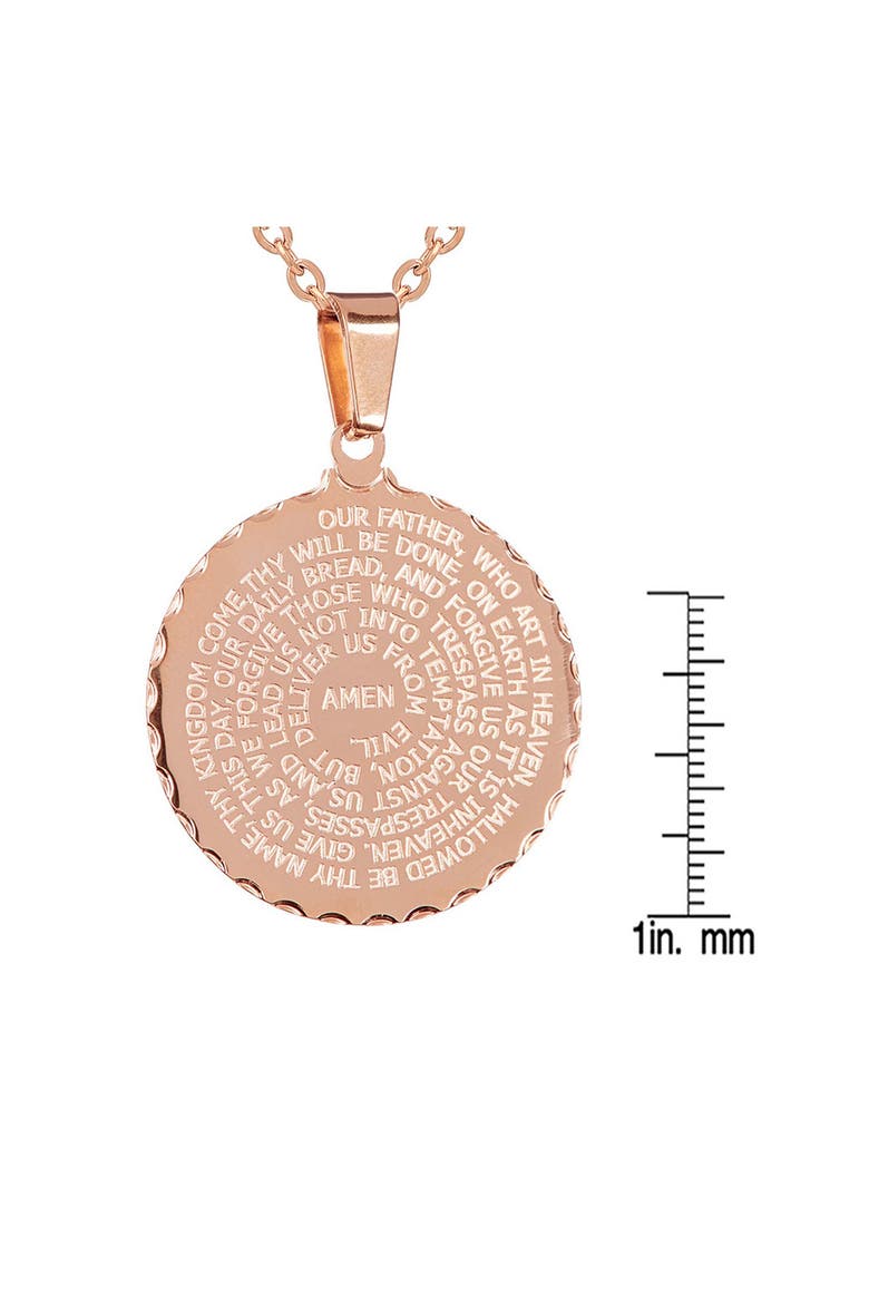 Lord's Prayer Pendant Necklace, Alternate, color, ROSE GOLD