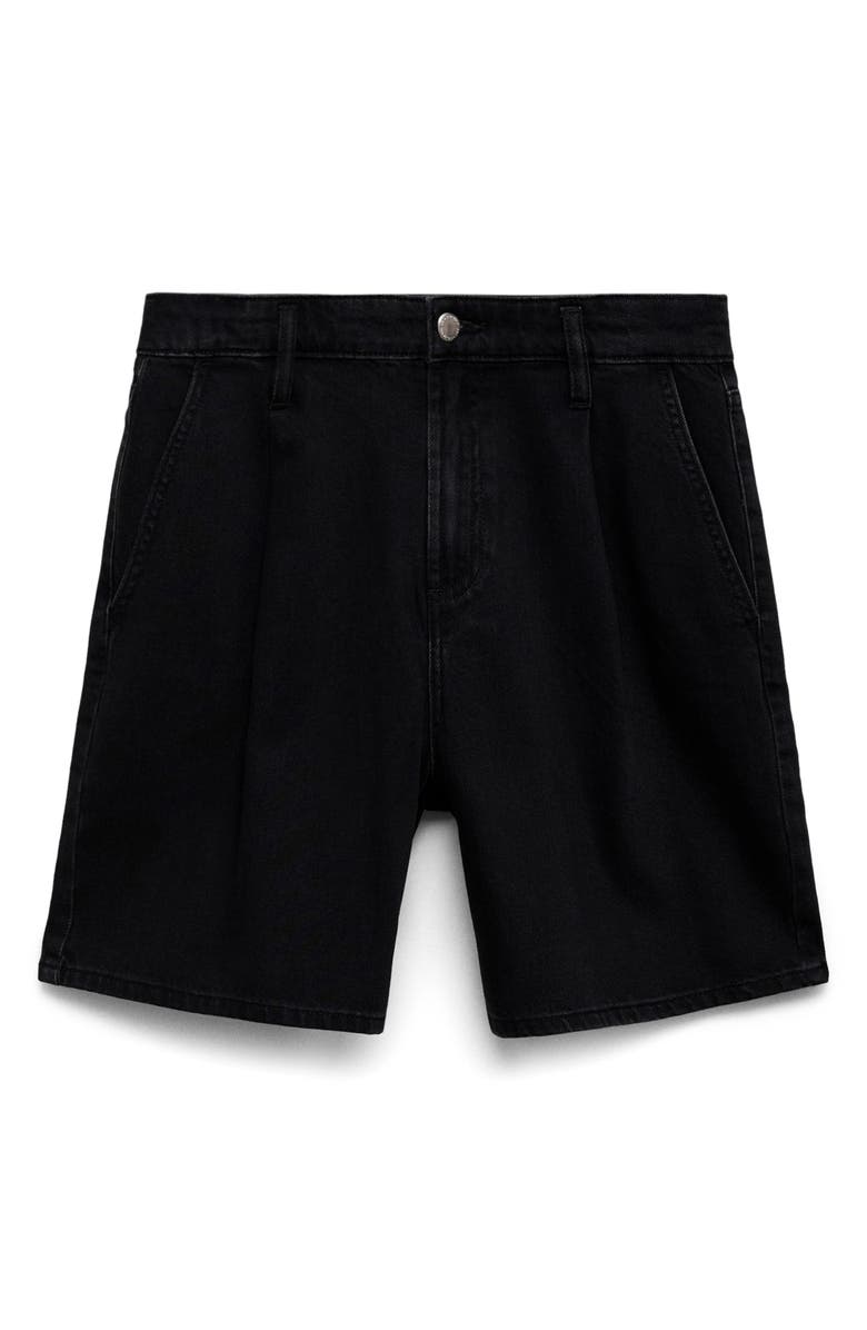 MANGO Dart Bermuda Shorts, Alternate, color, Black Denim
