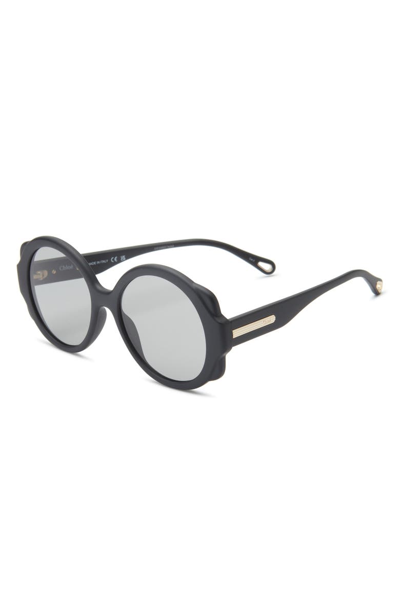 Chloé Round Sunglasses, Alternate, color, Black Black Grey