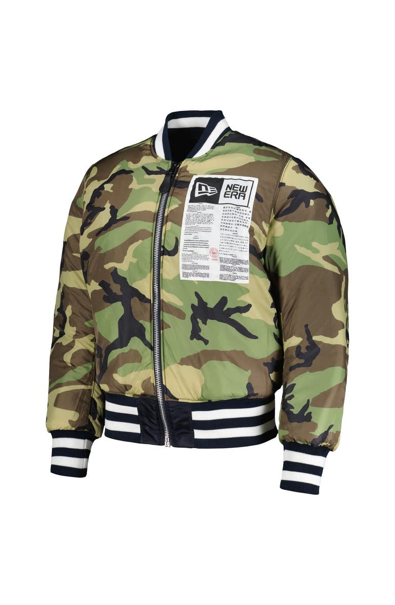 New Era x Alpha Industries Men's New Era x Alpha Industries Navy/Camo Seattle Mariners Reversible Full-Zip Bomber Jacket, Alternate, color,