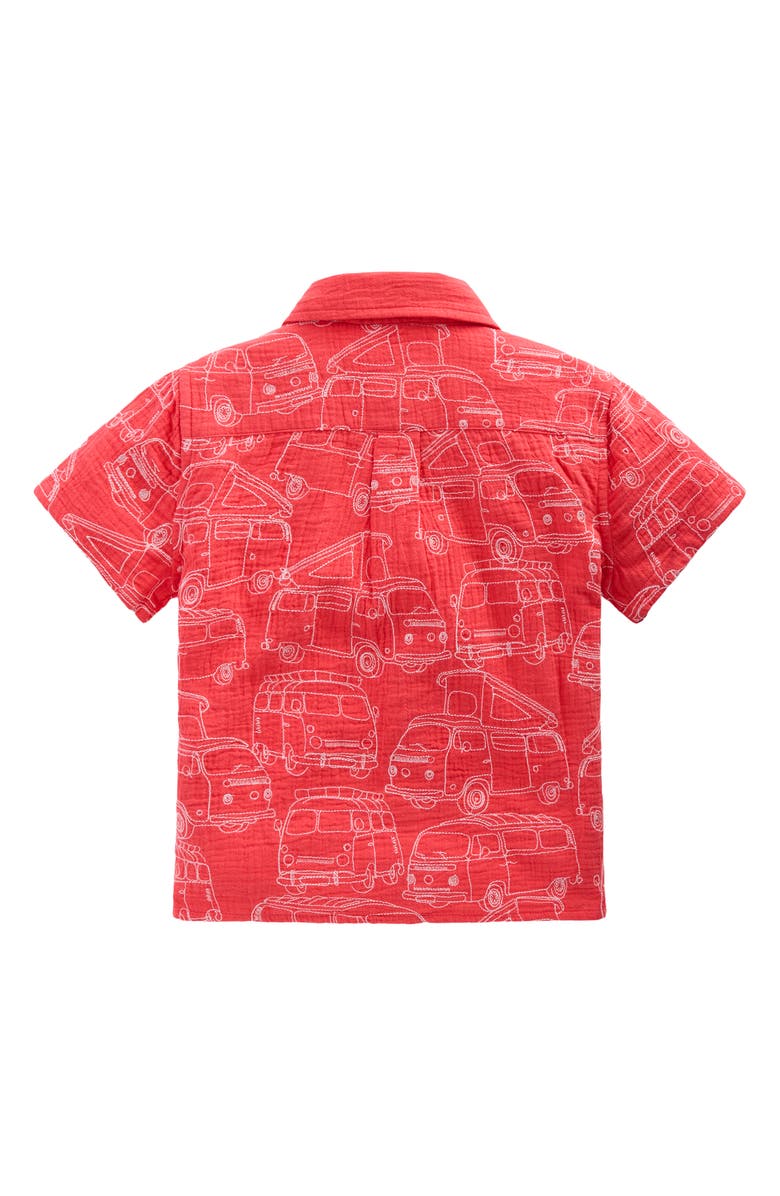 Mini Boden Kids' Double Cloth Shirt, Alternate, color, Jam Red Camper Van