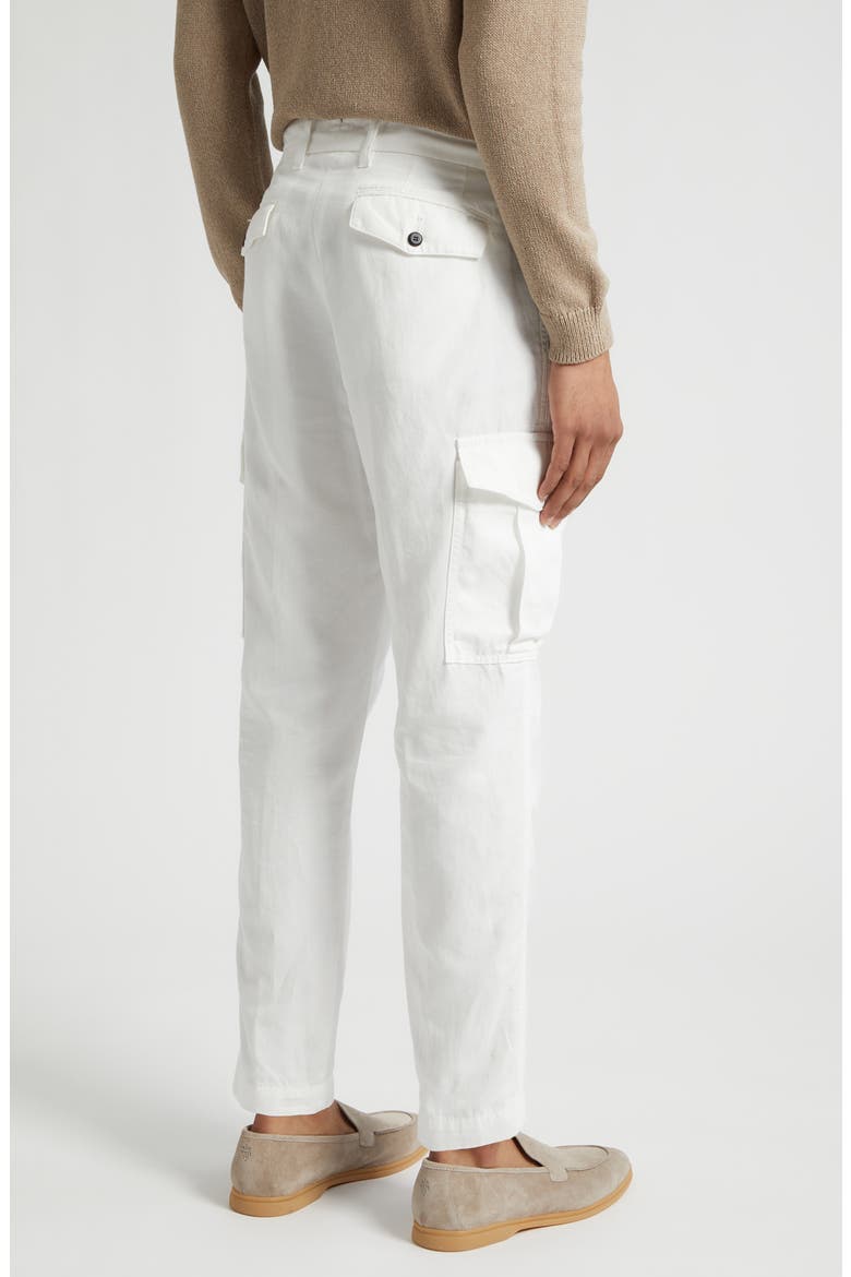 Cotton & Linen Cargo Pants, Alternate, color, 01 WHITE