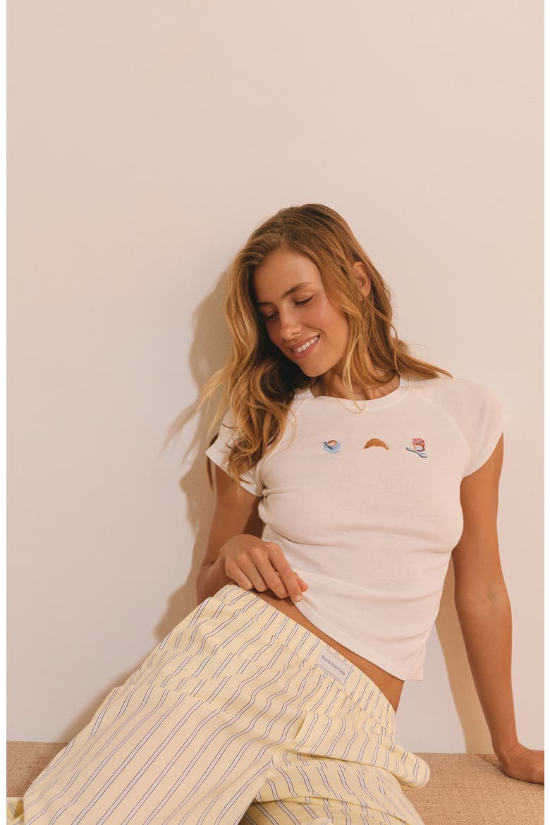 Bailey Embroidered Sleep T-Shirt, Alternate, color, WHITE