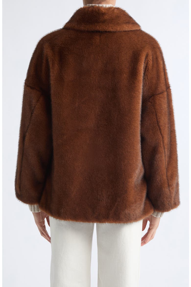 Short Faux Fur Jacket, Alternate, color, 8800 DARK BROWN