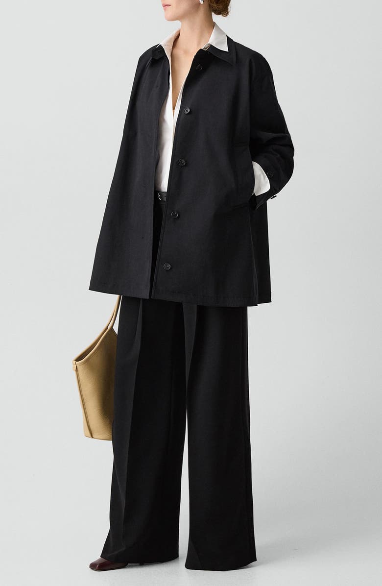 Theory Sleek A-Line Trench Jacket, Alternate, color, Black