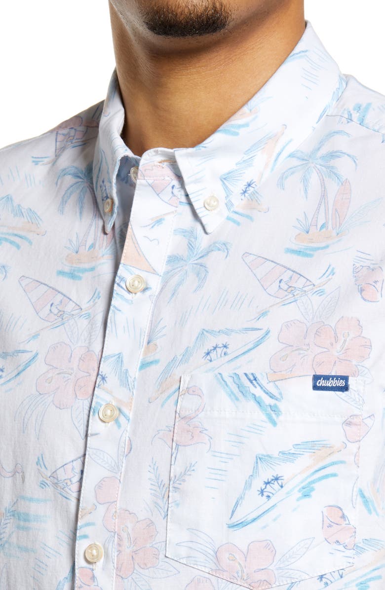 Chubbies The Ocean View Stretch Short Sleeve Button-Down Shirt, Alternate, color, 