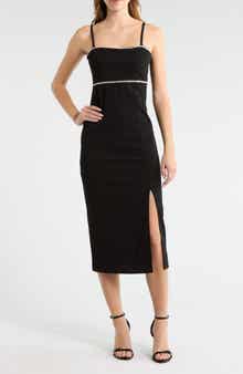 Madden Girl Rhinestone Trim Empire Waist Midi Dress