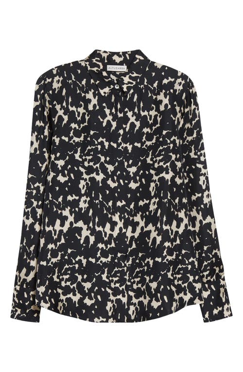 Altuzarra Chika Spotted Button-down Top In Black