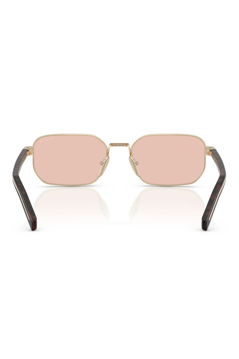 PR D62S 56mm Rectangle Sunglasses, Alternate, color, PALE GOLD / PINK