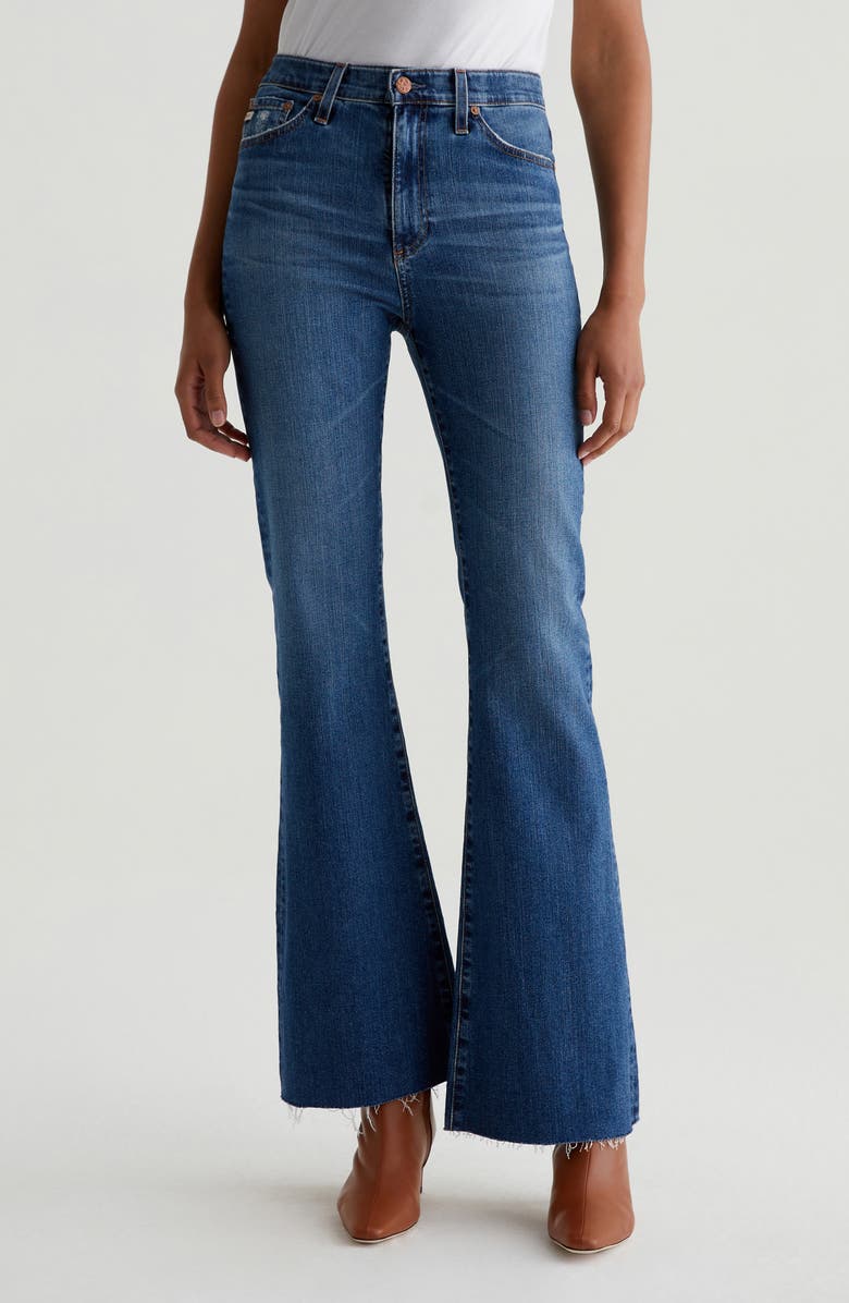 AG Madi Raw Hem High Waist Flare Jeans, Main, color, 
