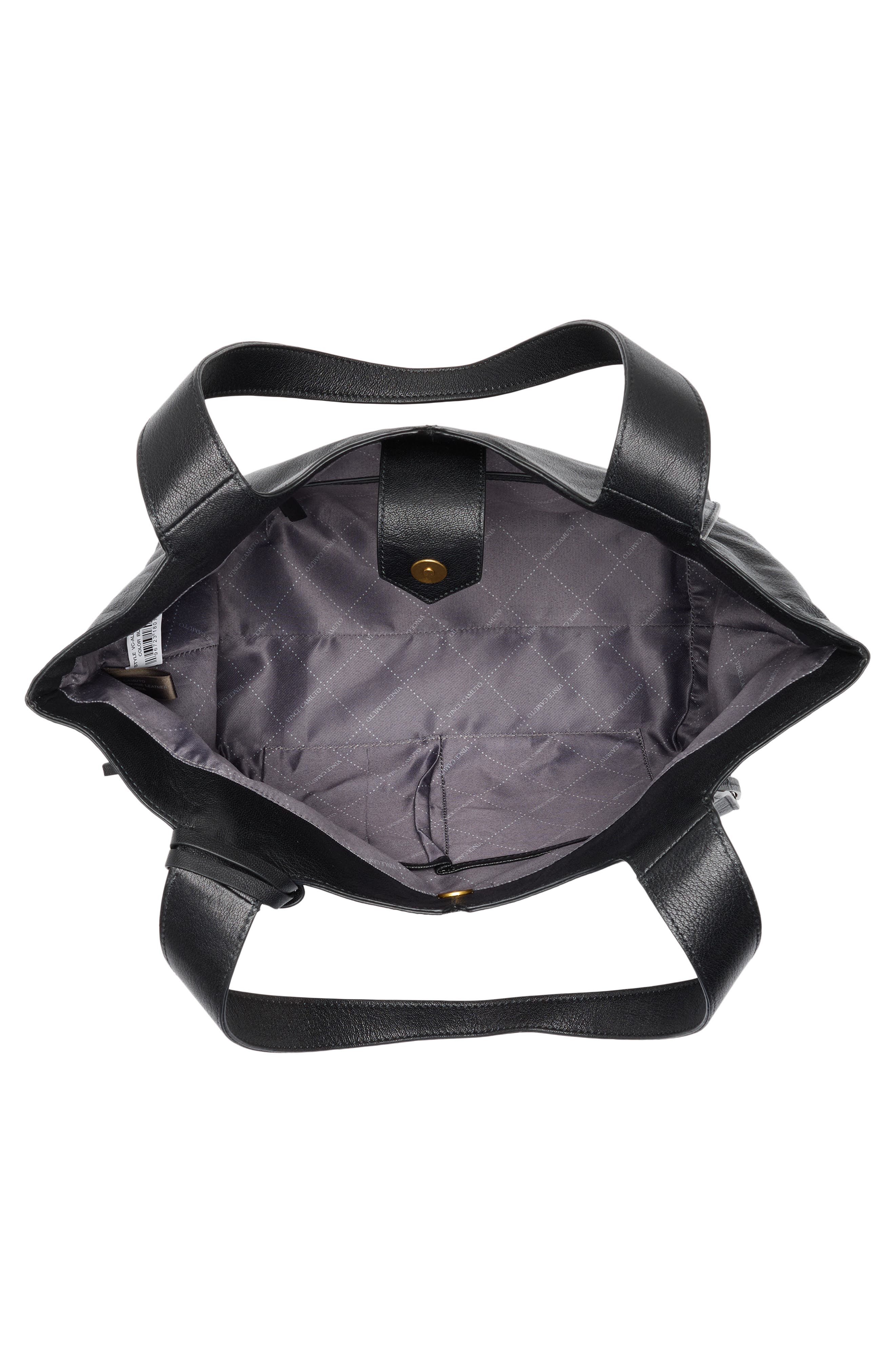 Vince Camuto Aleah Leather Tote Bag, Alternate, color, Black 01