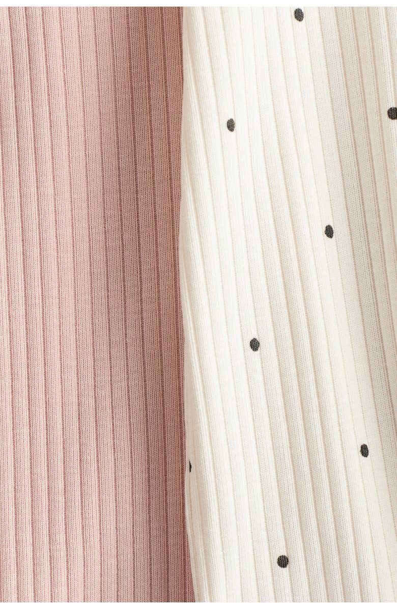 H&M 2-pack Frill-trimmed Cotton Sleepsuits, Alternate, color, Light Pink/Dotted