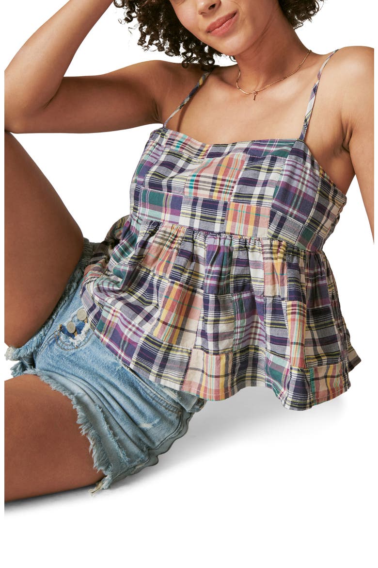 Heritage Patchwork Plaid Babydoll Camisole, Alternate, color, HERITAGE PATCHWORK