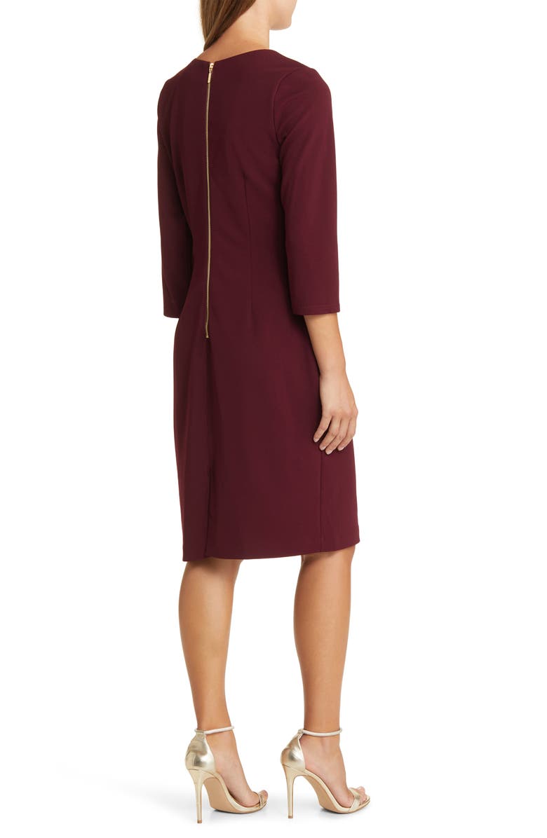 Tahari ASL Side Drape Crepe Dress, Alternate, color,