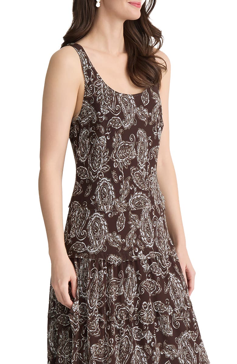 Jones New York Paisley Print Chiffon Maxi Dress, Alternate, color, Fudge/ White Sand Multi