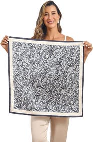SILKSILKY Pure Silk Printed Square Scarf