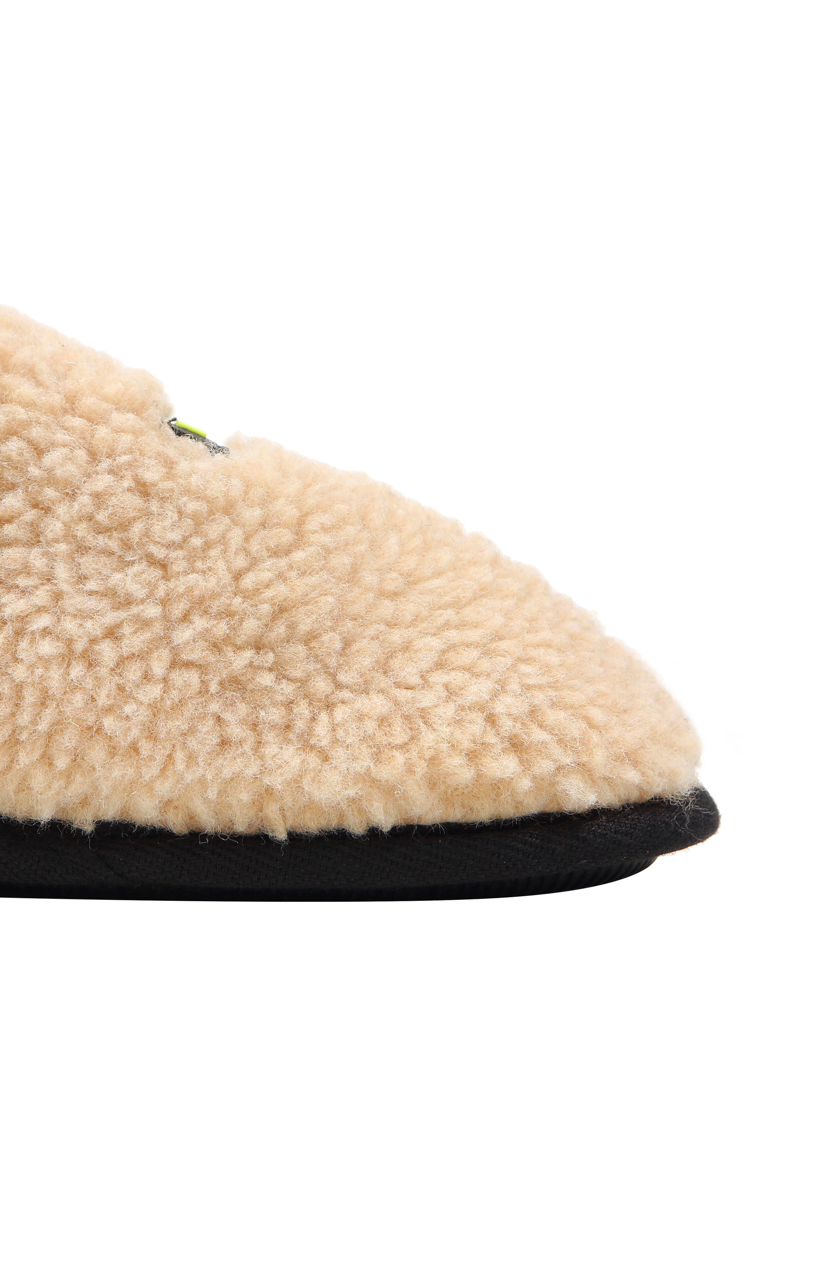 THEMED MERCH MIC Drop Fleece Slipper, Alternate, color, BEIGE