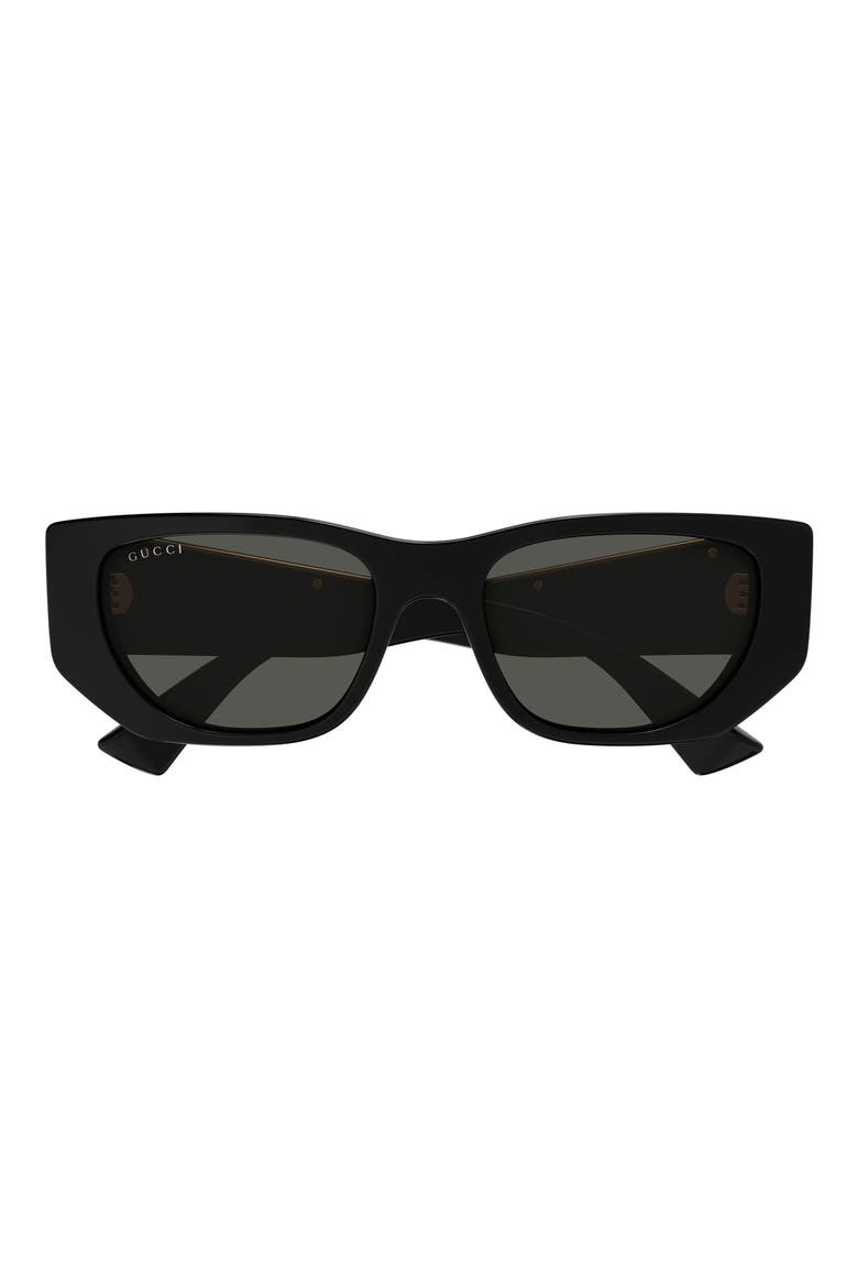53mm Cat Eye Sunglasses, Main, color, BLACK