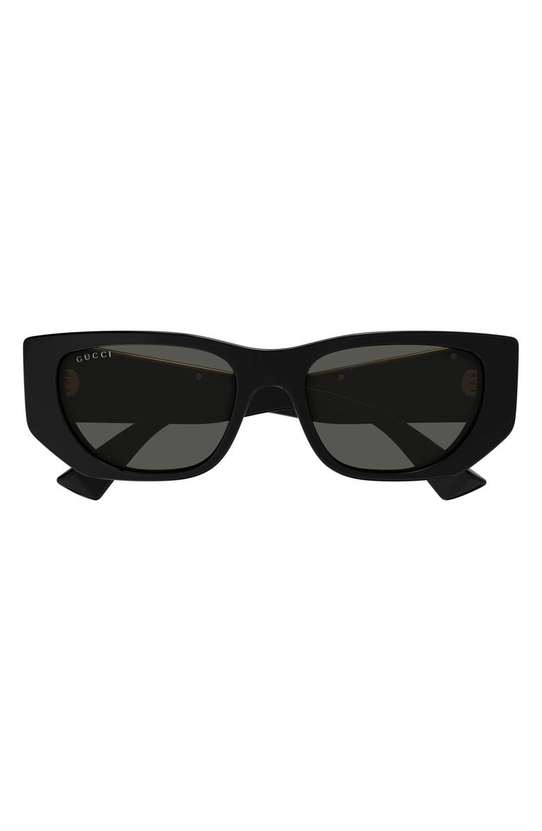 Gucci 53mm Cat Eye Sunglasses, Main, color, Black