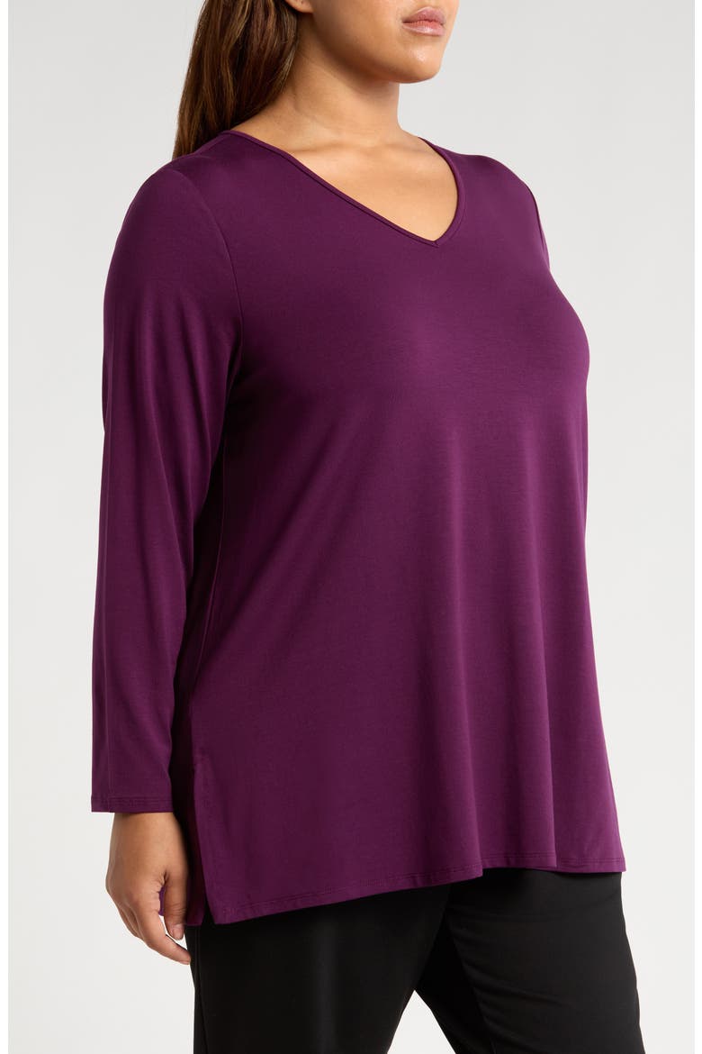 Easy V-Neck Tunic, Alternate, color, BLACKBERRY