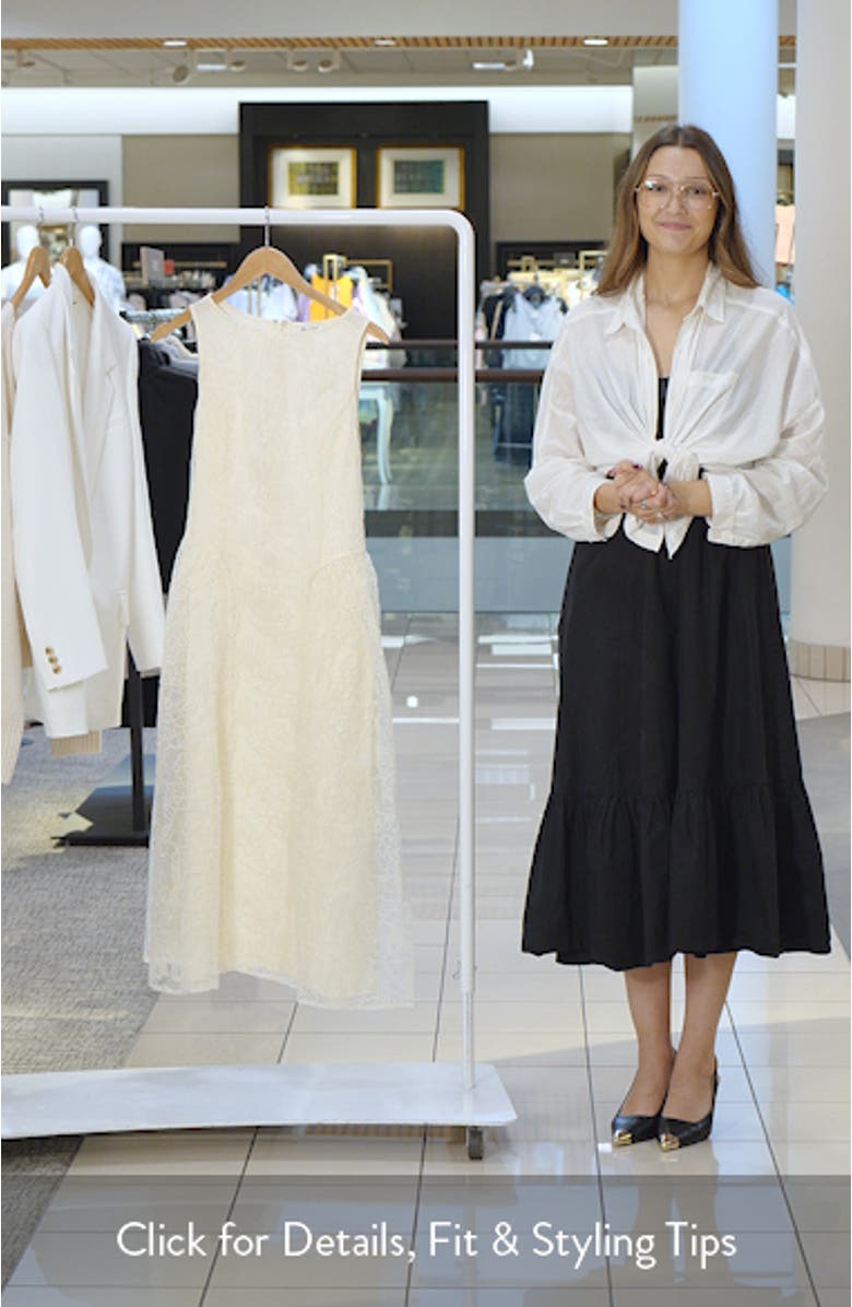 Floral Embroidered Fit & Flare Midi Dress, sales video thumbnail