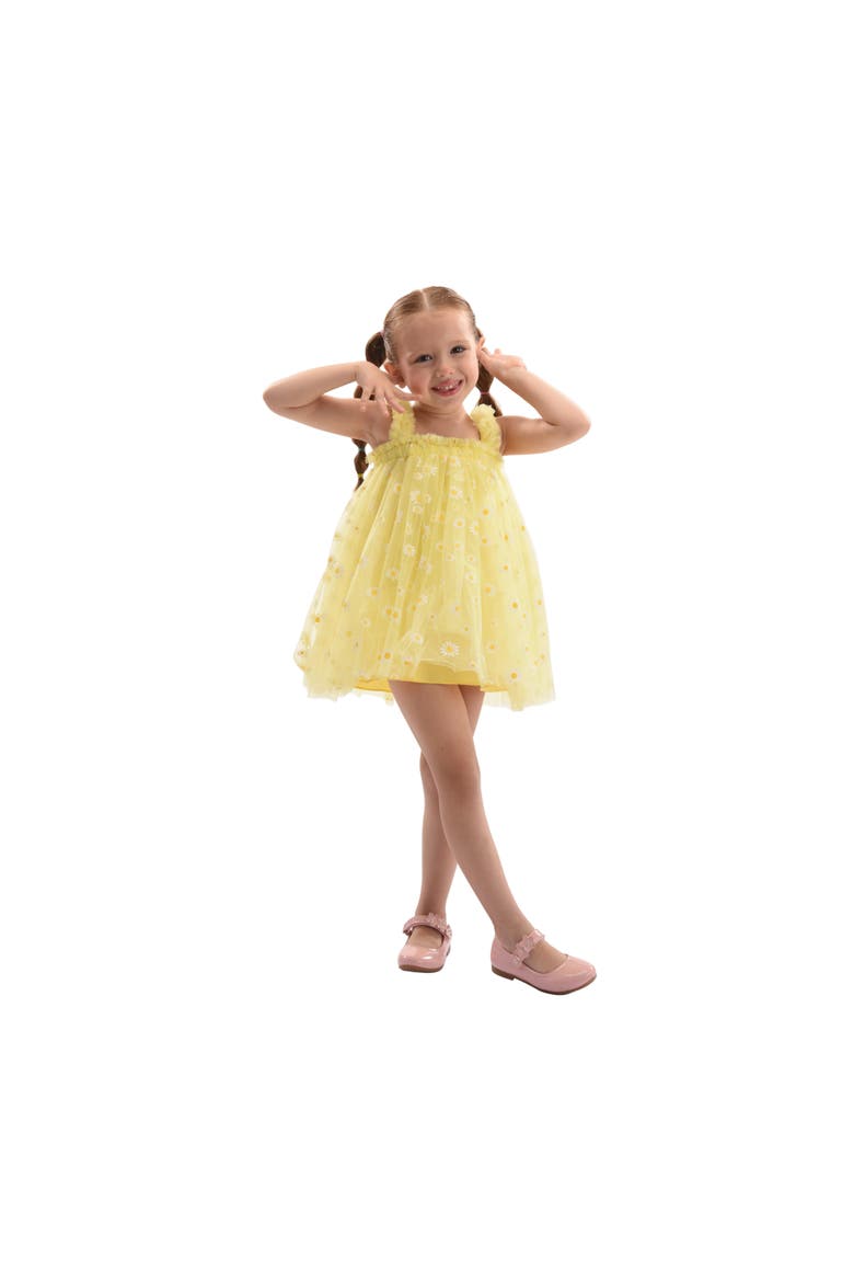 Solenne Daisy Ruffle Dress, Alternate, color, Yellow