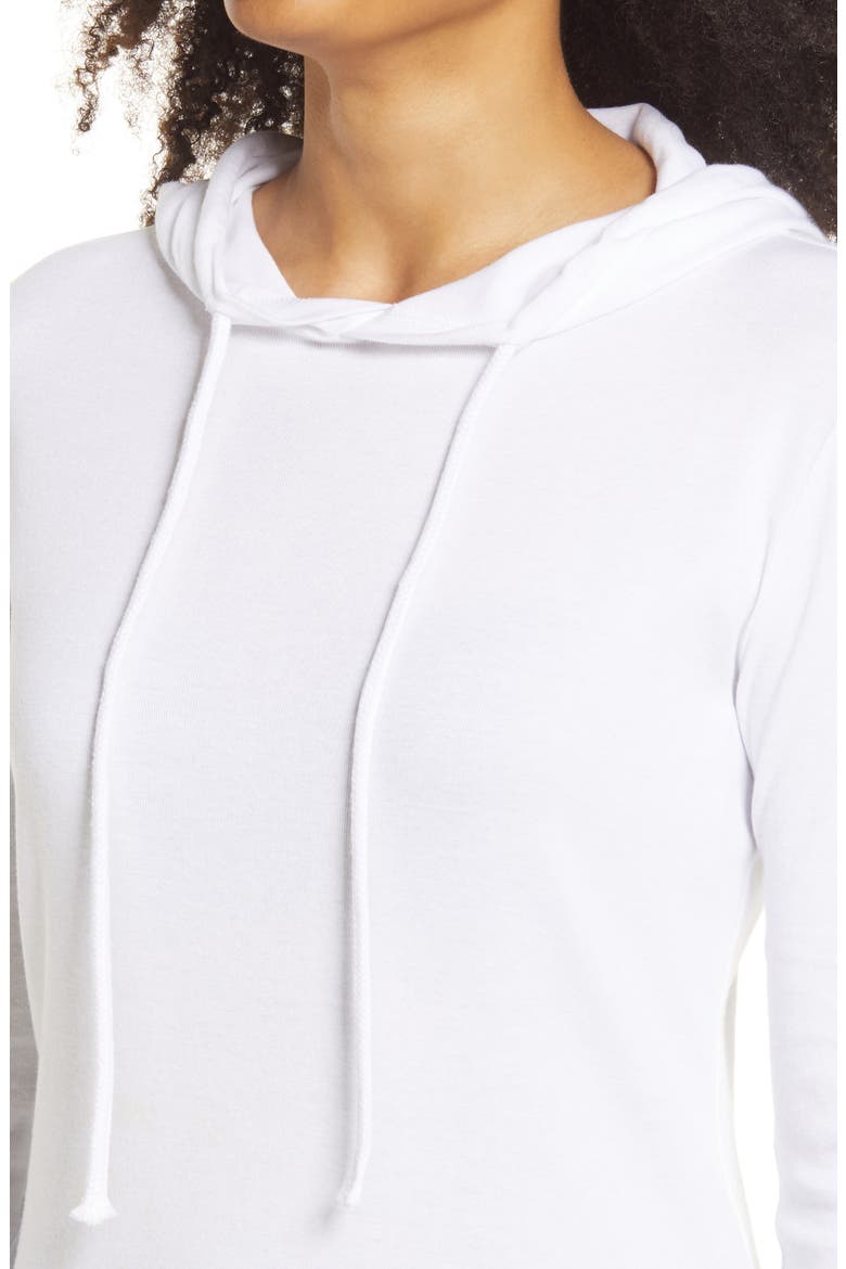 Drawstring Cotton Modal Hoodie, Alternate, color, WHITE
