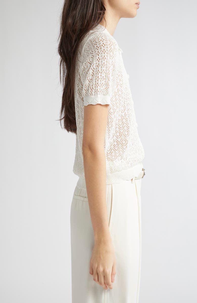 DÔEN Evaline Open Stitch Cardigan, Alternate, color, Ivory