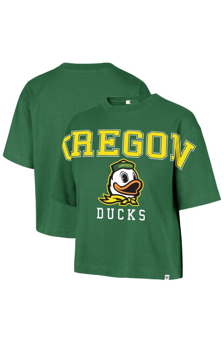 '47 Women's '47 Kelly Green Oregon Ducks Outreach City Relaxed Cropped T-Shirt, Main, color,
