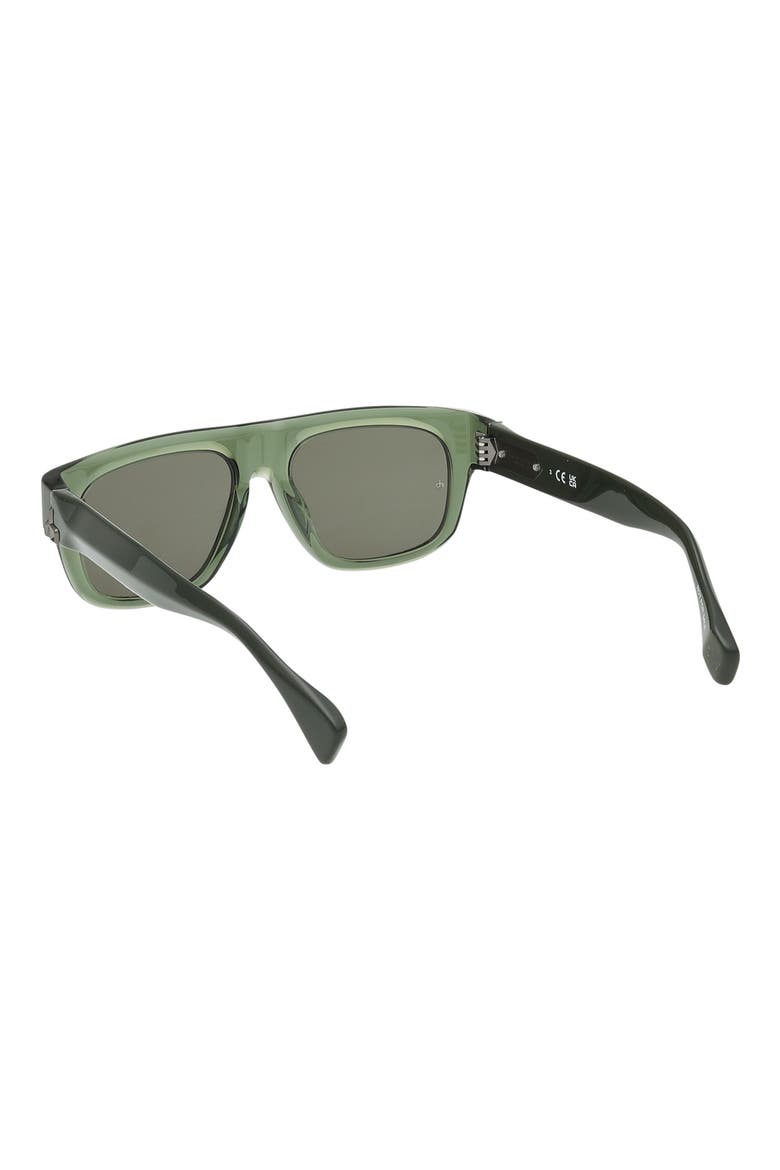 53mm Square Sunglasses, Alternate, color, CRYSTAL OLIVE / GREEN LENSES