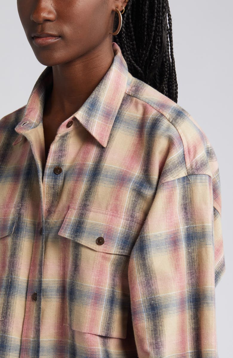 Closed Plaid Cotton & Linen Shirt, Alternate, color, 