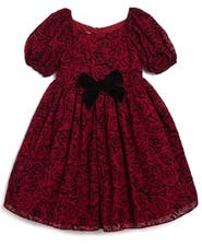 Pippa & Julie Kids' Emilia Flocked Rose Party Dress