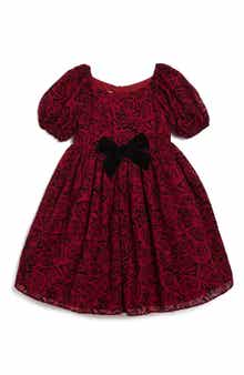 Pippa & Julie Kids' Emilia Flocked Rose Party Dress