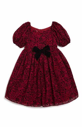 Pippa & Julie Kids' Emilia Flocked Rose Party Dress
