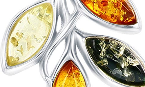 Simona Bezel Set Amber Pendant Necklace In Multi