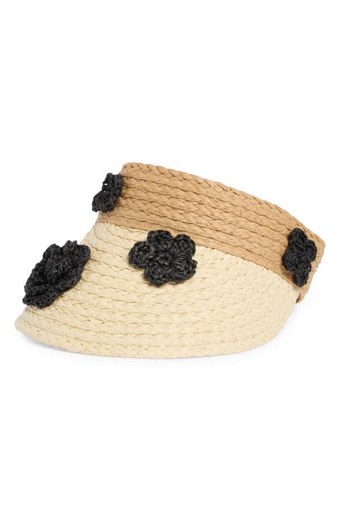 Woven Visor with Rosettes