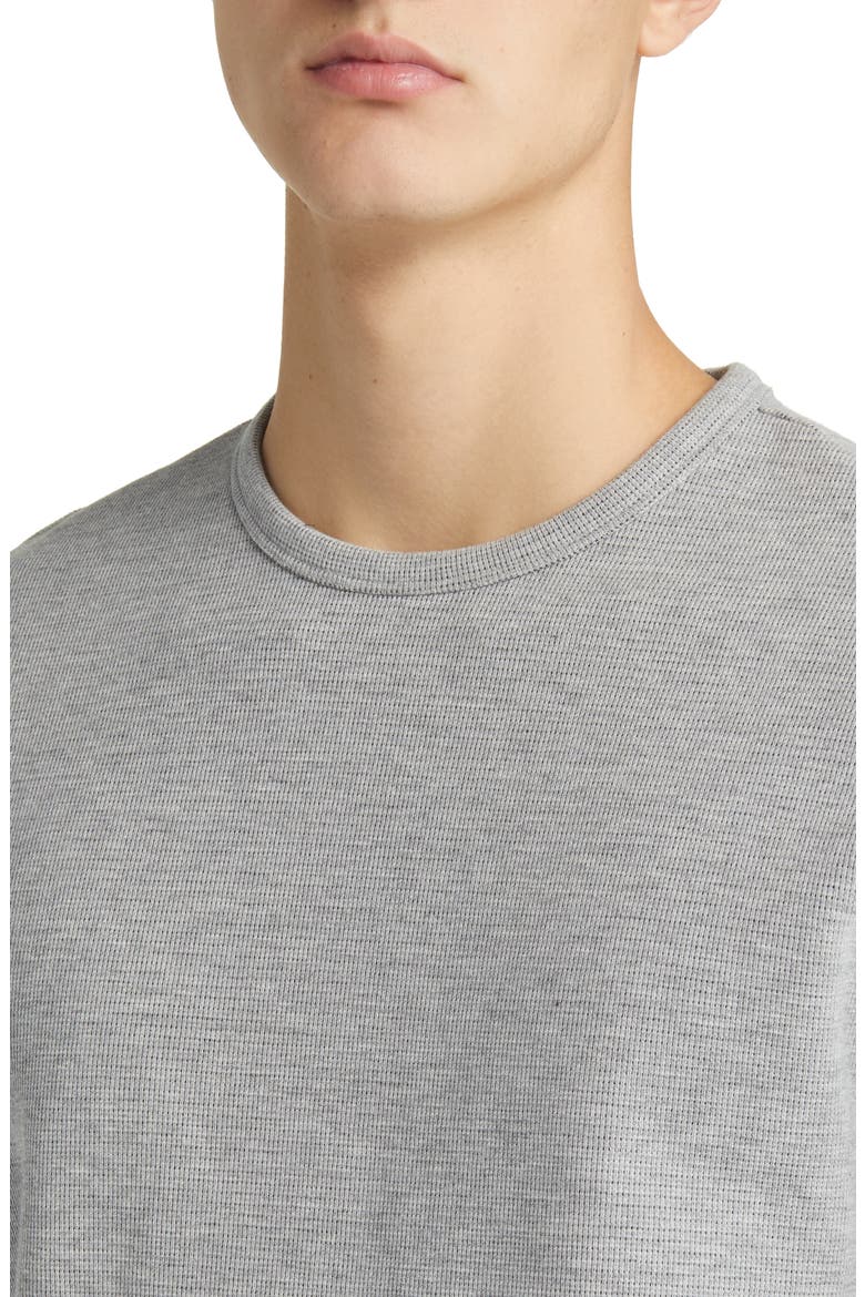 Cotton Blend Waffle Knit Top, Alternate, color, HEATHER GREY/ SIERRA PINE