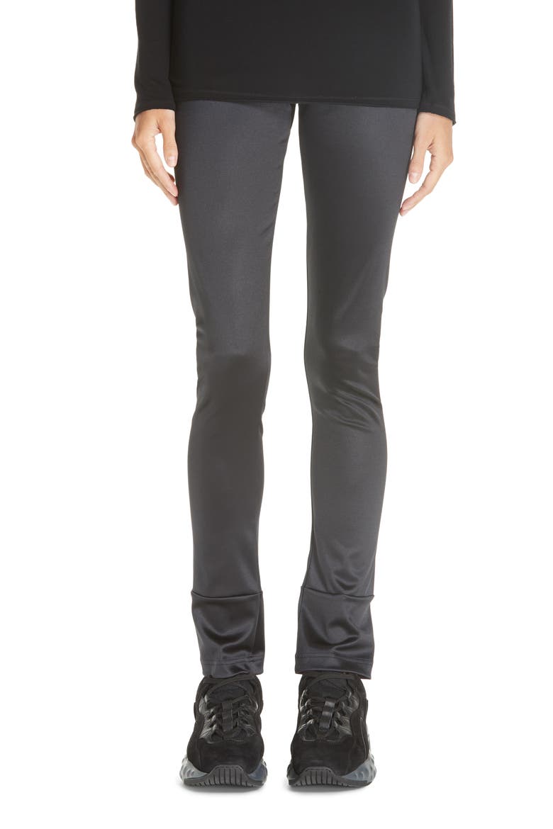 Stretch Satin Leggings, Main, color, BLACK