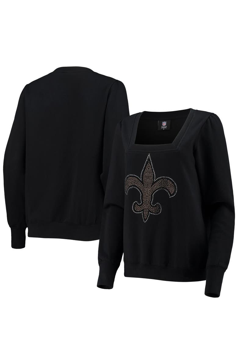 CUCE Women's Cuce Black New Orleans Saints Winners Square Neck Pullover Sweatshirt, Main, color, Black